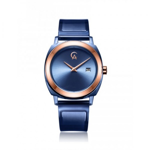 Alexandre Christie AC 2763 Rosegold Blue Silicon Rubber LDRRGBU